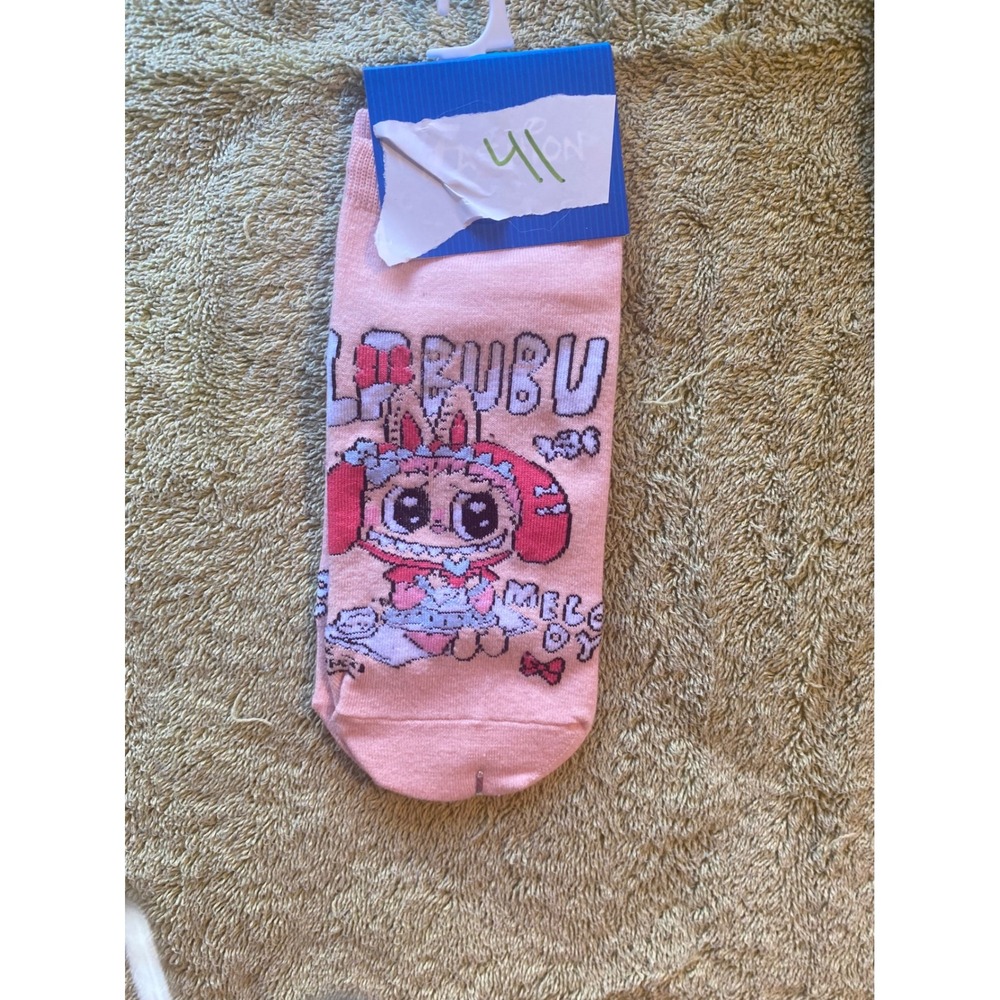 Kids Pink Cute Cartoon Character Socks‎ Cozy Cotton Blend